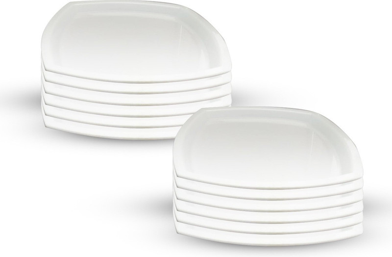 swift international Kareena Square Plastic Plates 7". Quarter Plate(Pack of 12)