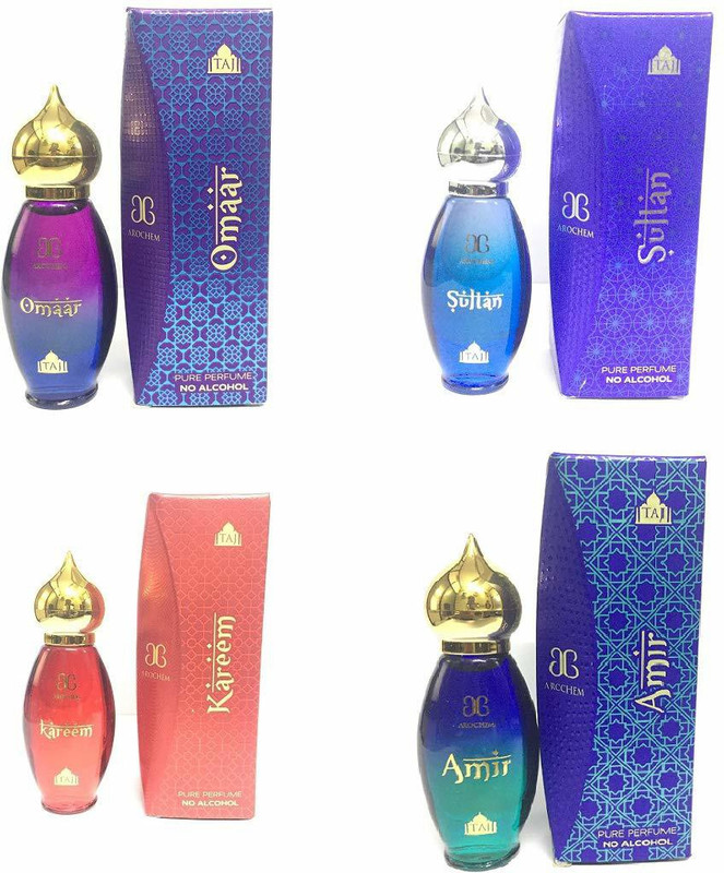 AROCHEM Taj Amir, Kareem, Omaar & Sultan Arabian Attar Long Lasting Combo Of 4 Floral Attar(Natural)