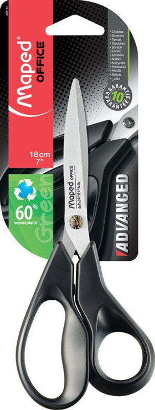 Maped Advance Green 18Cm Scissors(Set of 1, Black)