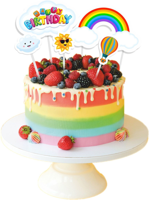 Let's Party Cake Topper(Multicolour Pack of 4)