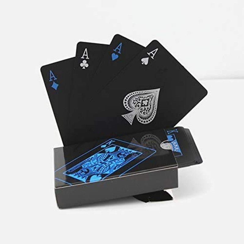 Myric Waterproof PVC Playing Cards Set Pure Color Black Poker Card (Multicolor)(Black)