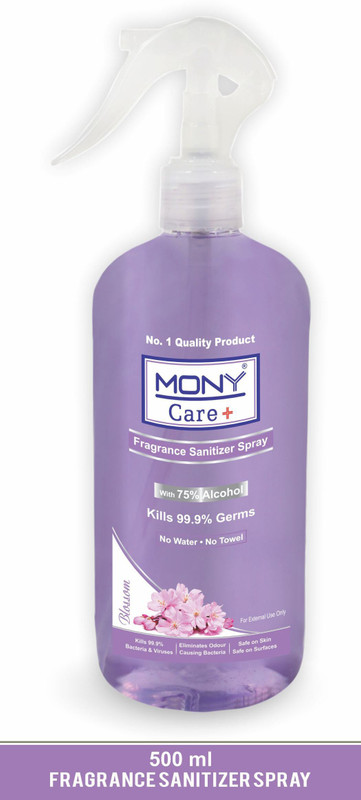 Mony Care Plus Fragrance Sanitizer Spray Blossom 75 % Alcohol Content Hand Sanitizer Pump Dispenser(500 ml)