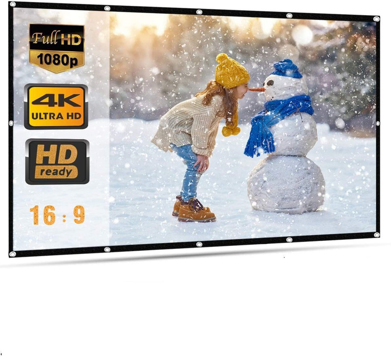 AtoZzone Wrinkle Free Projection Screen, 4K Projector Screen 84 inch, 6x4 Feet HD 3D TV Projector Screen Projector Screen (Width 182.88 cm x 121.92 cm Height)