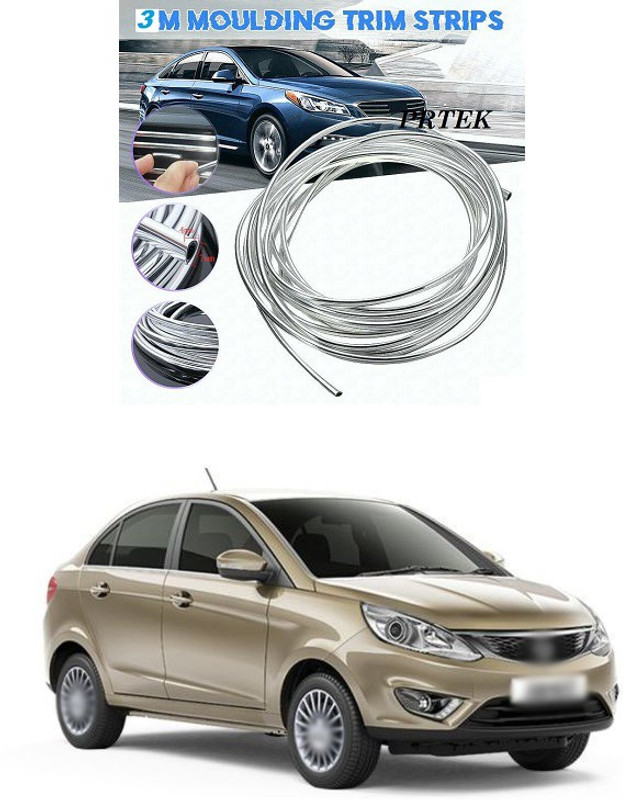 PROEDITION Chrome Sticky Car Door Edge Scratch Guard Trim Cover U Shape (3 METER) a392 Matte, Glossy, Chrome Tata Zest Front Garnish