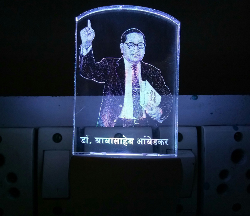 jkart Multicolour 3D Wonderful B. R. Ambedkar Light (Size 3 Inch) Night Lamp(10 cm, Multicolor)
