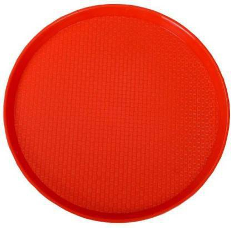 Kanha Unbreakable Plastic Multipurpose Circular Serving Tray for serving water juice (Red ) Tray