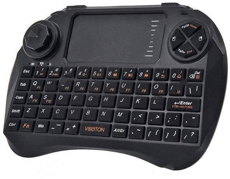 Microware Viboton 2.4GHZ Mini Wireless Keyboard with Touchpad Wireless Gaming Keyboard(Black)