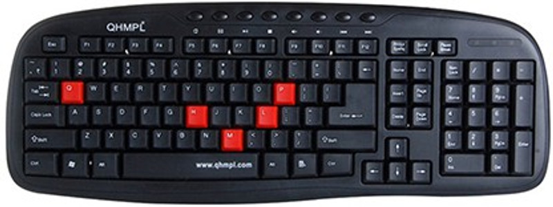 QHMPL QHM7408M Multimedia Wired USB Laptop Keyboard(Black)