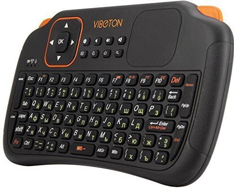 HiTechCart Viboton S1 English 3-in-1 + Air Mouse + Remote Control With Touchpad Wireless Laptop Keyboard(Black)