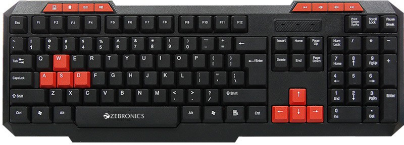 Zebronics Axis-II Zeb-Km200 Multimedia Wired USB Laptop Keyboard(Black)