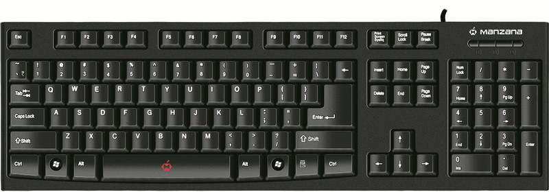Manzana Wordster Wired USB Laptop Keyboard(Black)