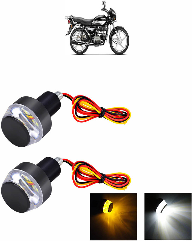 Vagary Side LED Indicator Light for Hero Splendor Plus(White, Orange)