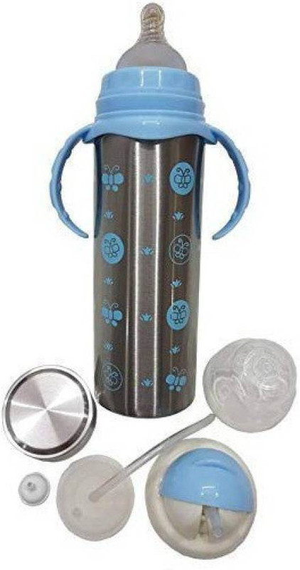 Toica 3 in 1 Baby Feeding Bottle - 240 ml (Blue) - 240 ml(Blue, grey)