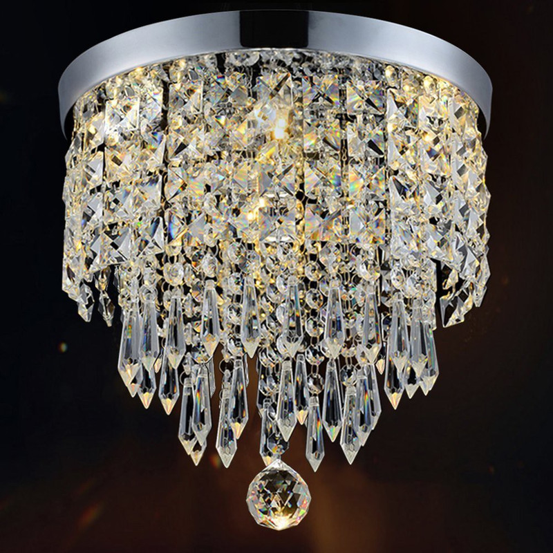 Ganeshart Crystal Glass Chandelier/Ceiling Light with 1 Led Light for Living Room, Restaurants, Hotels, width: 9inch (Light Color: Warm White Chandelier Ceiling Lamp(Clear)