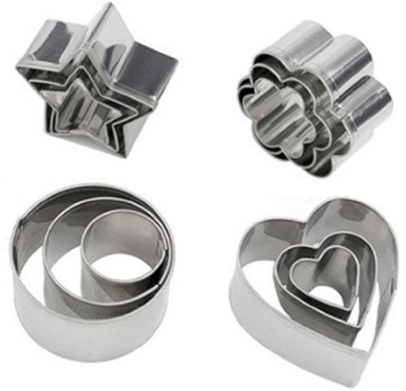 grilfil Baking Cutters 12 Pcs Shape Stainless Steel Cookie Cutter(Pack of 12)