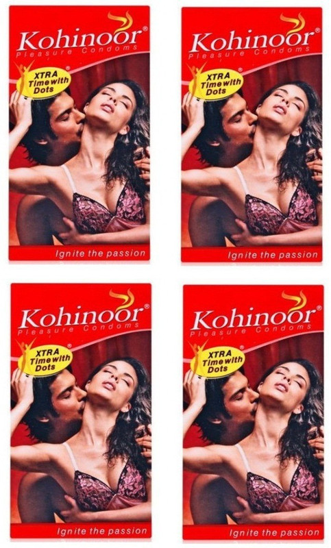 KOHINOOR Extra Time With Dots Pleasure Dotted Condom(Set of 4, 40 Sheets)
