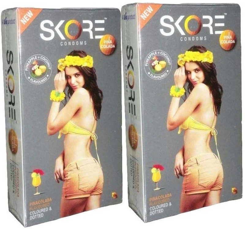 SKORE Pina Cola Condom(Set of 2, 20 Sheets)