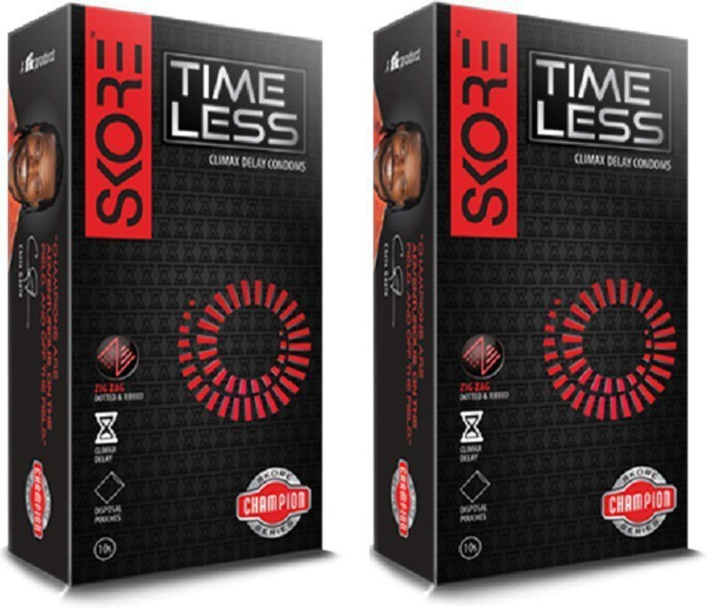 SKORE (CONCEALED / CONFIDENTIAL PACKAGING) - Time Less (Climax Delay) Condom(Set of 2, 20 Sheets)