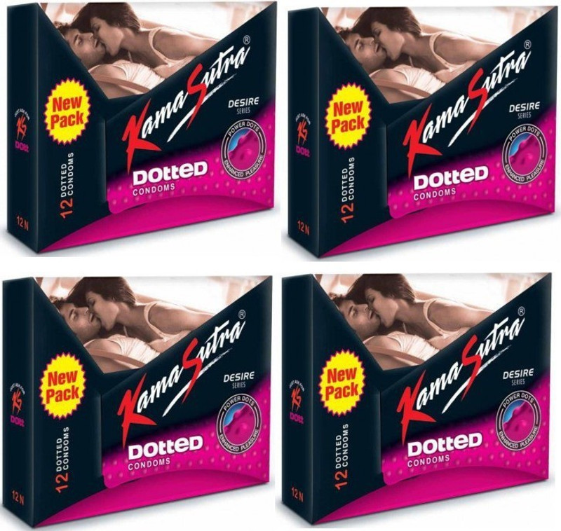 Kamasutra Dotted Condom (48S) Condom(Set of 4, 48 Sheets)