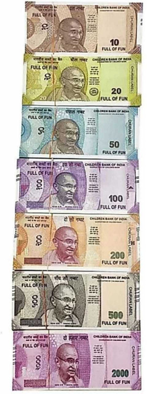 Agnolia Children Banks Fake Currency/Note for Kids to Play & Enjoy (100*7=100) Fake Note Gag Toy (Multicolor) Dummy Indian Currency Gag Toy(Multicolor)