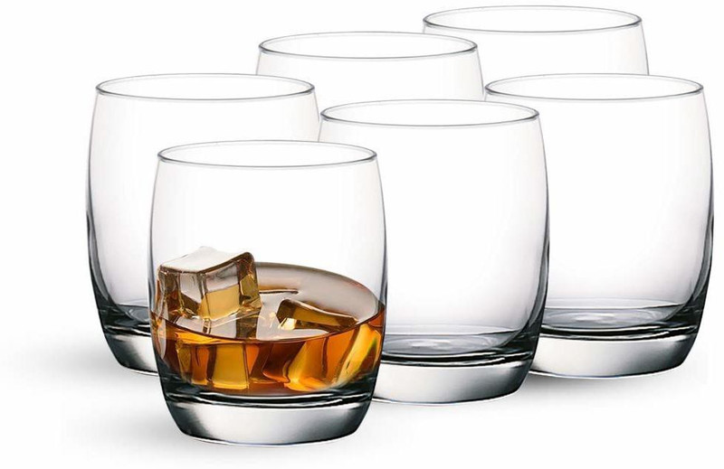 otak (Pack of 6) (Pack of 6) Classic Round Havey Base Whiskey Glasses (Set of 6 PIS, 300ml) Lead Free Drinking Glass Barware for Scotch, Whisky, Juice, Bourbon, Water, and Cold Drinks Glass (Clear) Glass Set (300 ml, Glass) Glass Set Whisky Glass(300 ml, Glass, Clear)