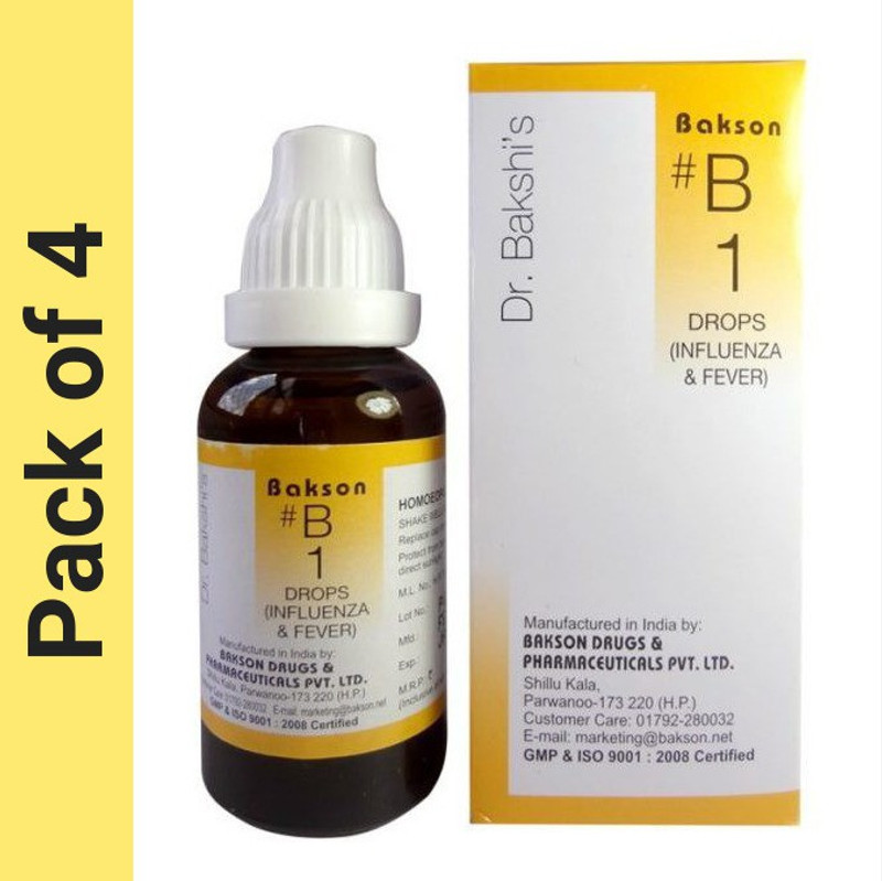BAKSONS Dr Bakshis B Drop 1 Influenza & Fever Drops(4 x 30)