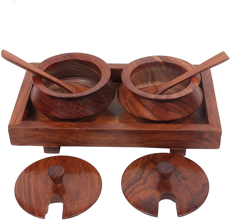 ARTANDCRAFTINDIA Chip & Dip Tray Serving Set