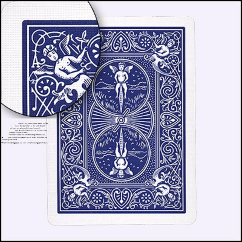 R.s.Magic Tricks Marked Card (Blue Back Bicycle Design) Cheating Playing Cards magic(Blue, Blur)