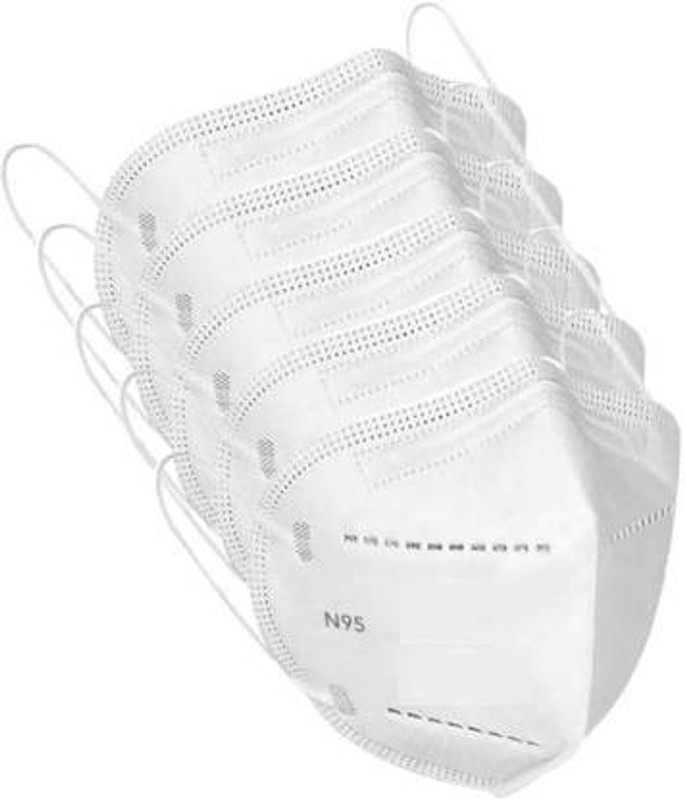 Vaghani 5 Pcs Supermask reusable outdoor protection mask N95 Mask (Who Guidelines) (With Out Filter) Reusable, Washable(White, Free Size, Pack of 5)
