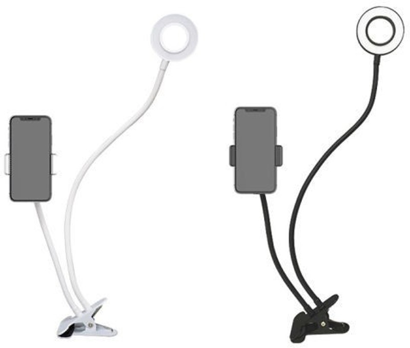 IMMUTABLE 357 _ RTR_LRL Selfie Ring Light with Phone Holder Lazy Bracket for Makeup Live Streaming PACK OF 2 900 lx Camera LED Light