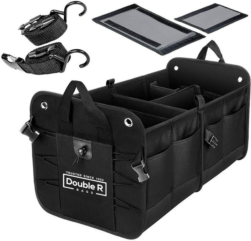 DOUBLE R BAGS Car-trunk_Black Trunk Organizer(Black)