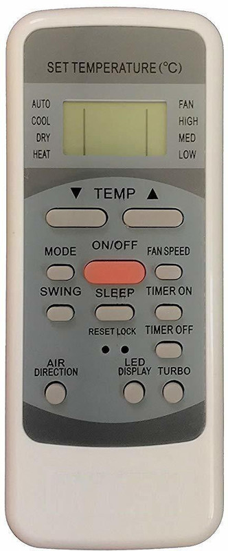 HDF AC Remote Control Compatible For  Split Window AC Blue Star Onida Voltas Godrej Remote Controller(Grey & White)