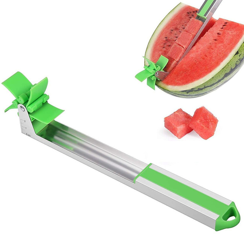 LUKZER 1PC Stainless Steel Watermelon Windmill Cutter Slicer Peeler for Fun Fruits Vegetable Salad Quickly Cut Kitchen Tool Set(Cutter, Slicer)