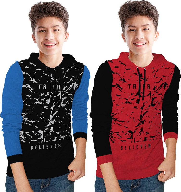 TRIPR Boys Printed Cotton Blend T Shirt(Multicolor, Pack of 2) TRIPR Boys Printed Cotton Blend T Shirt(Multicolor, Pack of 2)