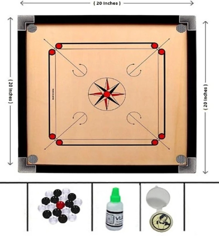 Shanti Enterprises SE CARROM GLOSS FINISH SMALL 20 INCH CARROM BOARD WITH SPECIAL COINS , STRIKER 20 inch Carrom Board(Multicolor)