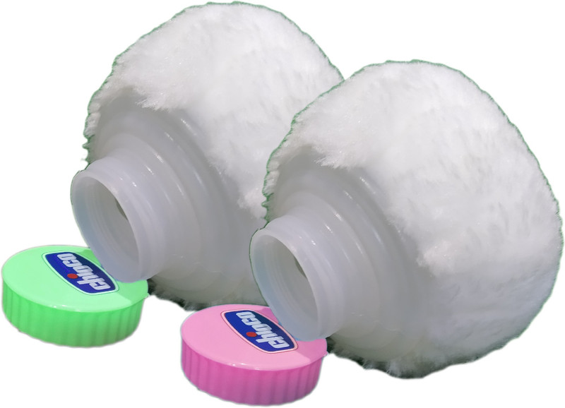Cihoco Premium Quality Baby Skin Care Powder Puff With Box Holder Container For New Born (Set of 2) - Green-Pink(Green - Pink)