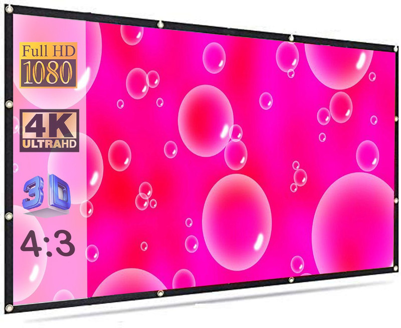 Moiz 100" Inch Projector Screen (Foldable) 7 x 5 Feet 4:3 Ratio 3D UHD Supported Design 127 Projector Screen (Width 213 cm x 152 cm Height)