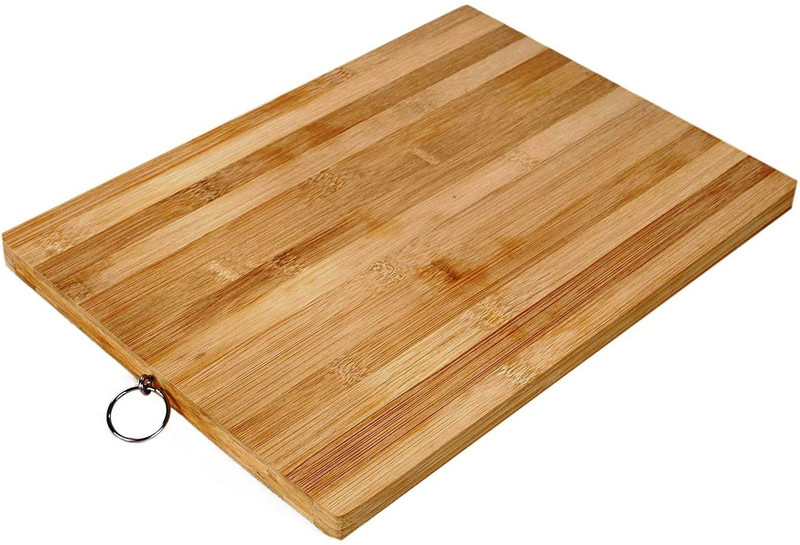 Giffy ® Premium Quality Size (36 x 26 cm) Natural Bamboo Chopping Board with Handle for Vegetables, Fruits, Meat Wooden, Bamboo Cutting Board(Beige Pack of 1 Dishwasher Safe)