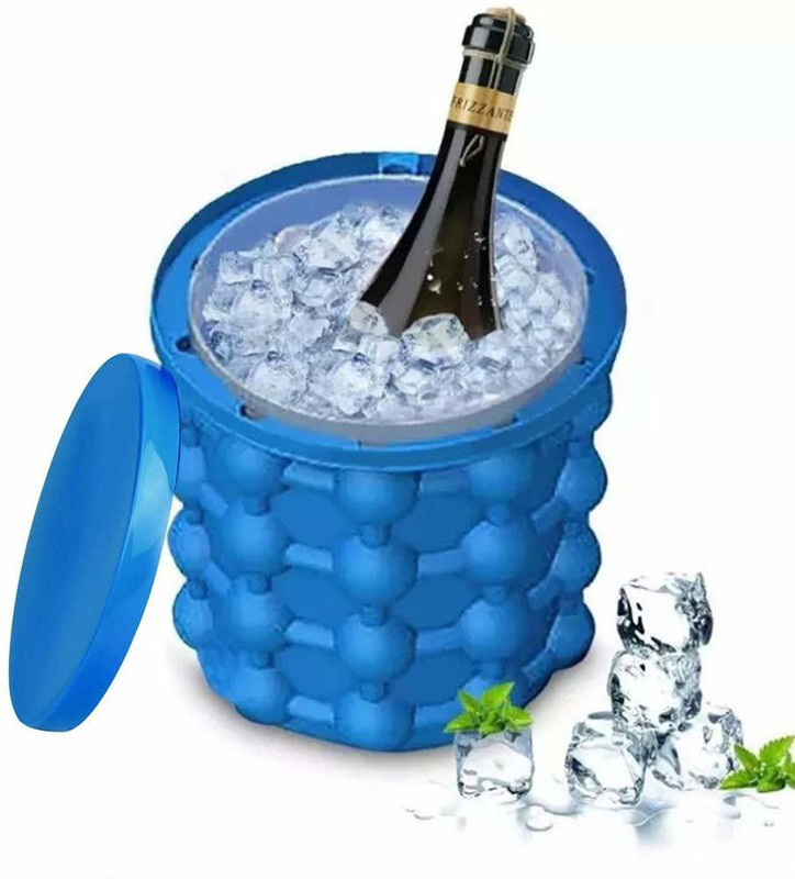 Nain International 1 L Silicone ICE-CUBE-MAKER 5614 Ice Bucket(Blue)