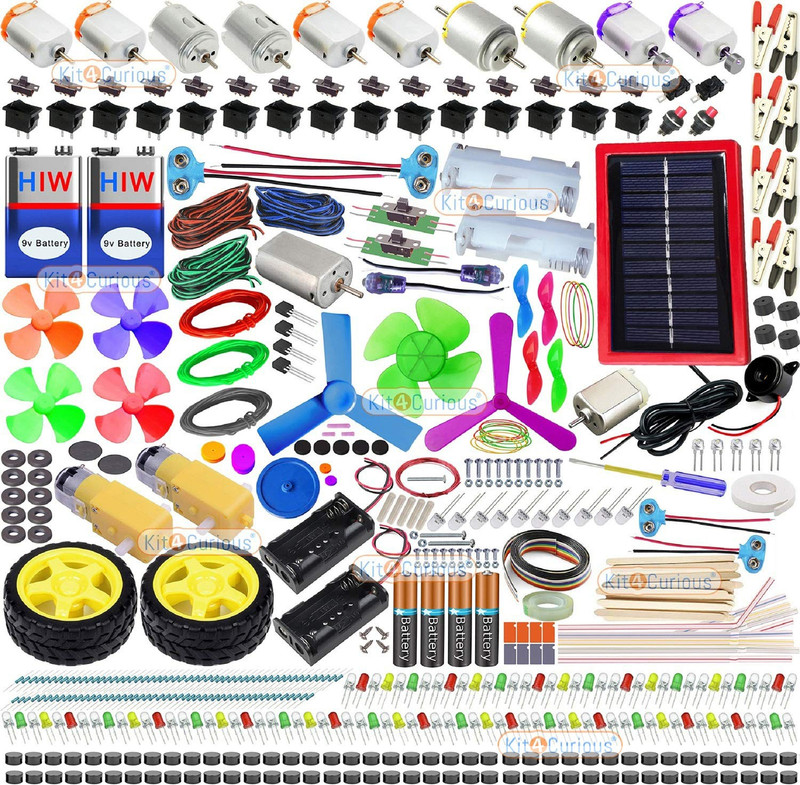 Kit4Curious Mega DIY Robotics Electronics Kit for 241 Projects(Multicolor)