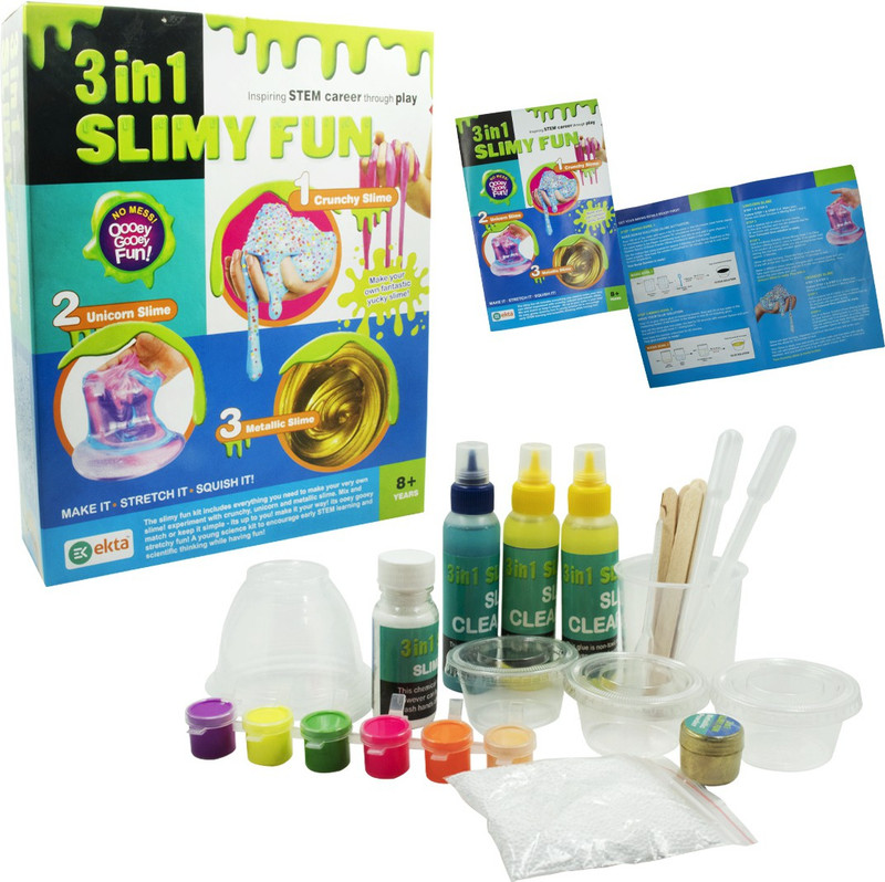 Ekta 3 in 1 Slimy Fun | make your own fantastic yucky slime | Learn How to Make Your Favourite Slime in House Multicolor Putty Toy