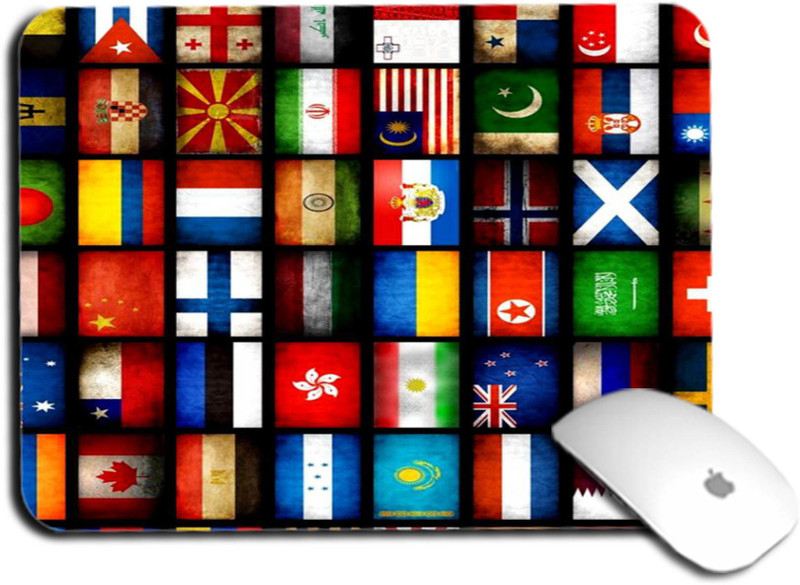 whats your kick Flag | Country | Symbol | world | Printed Mouse Pad/Designer Waterproof Coating Gaming Mouse Pad For Computer/Laptop (Multi8) Non Slip Base Mousepad(Multicolor)