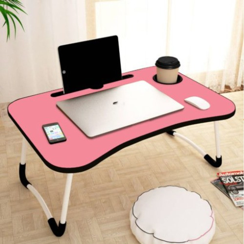 radhe creation Wood Portable Laptop Table(Finish Color - Pink, Pre...