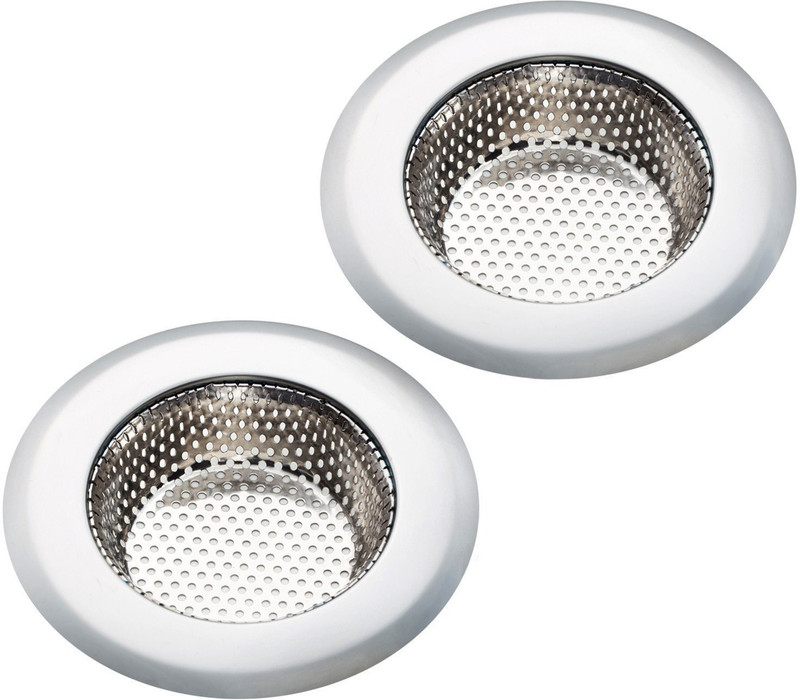 KitchenFest ® Strong, Durable, Stainless Steel Sink Strainer with Handle & 2mm Small Holes, Kitchen Drain Basin Basket Filter Stopper Sink Drainer, 11cm Strainer(Silver Pack of 1)