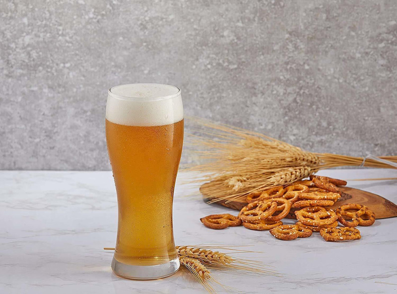 miRim (Pack of 2) Big & Slim Juice Glass Glass Set Beer Glass(550 ml, Glass, Multicolor)