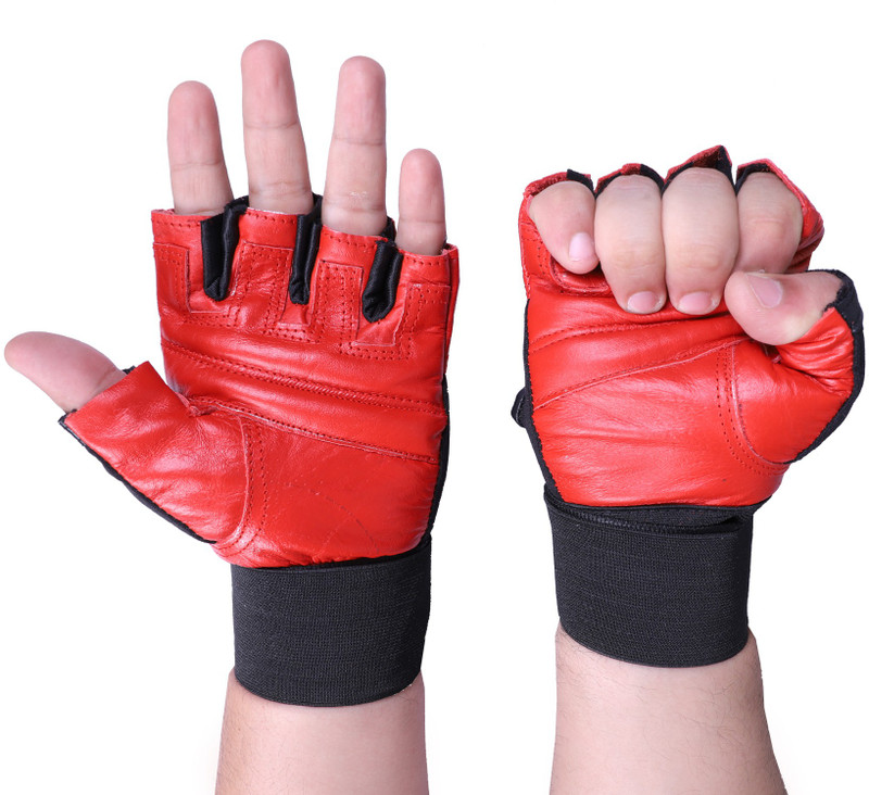 VISTA RED LEATHER Gym & Fitness Gloves(Red)