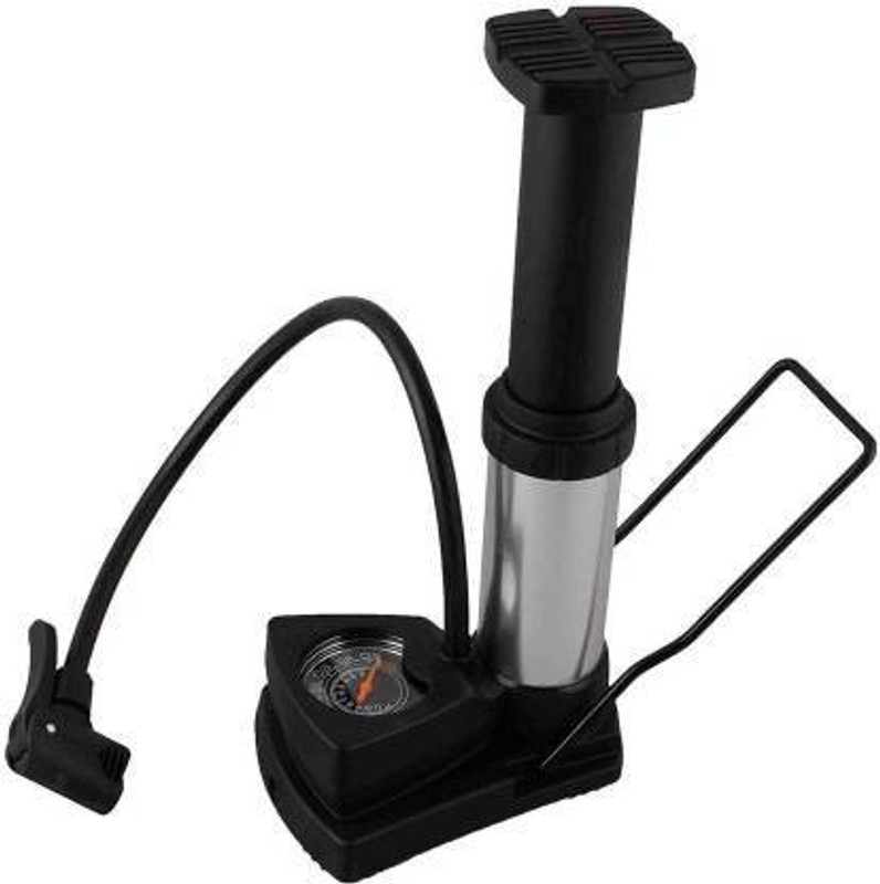 Gracy Mart Bicycle Air Pump with Pressure Gauge Bicycle, Ball, Motorcycle Pump Bicycle, Car, Balloon Pump(Black)