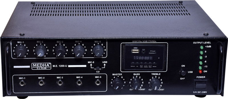 MEDHA D.J. PLUS Professional 120 Watt Recording P.A. Amplifier With Digital Media Player 120 W AV Power Amplifier(Black)
