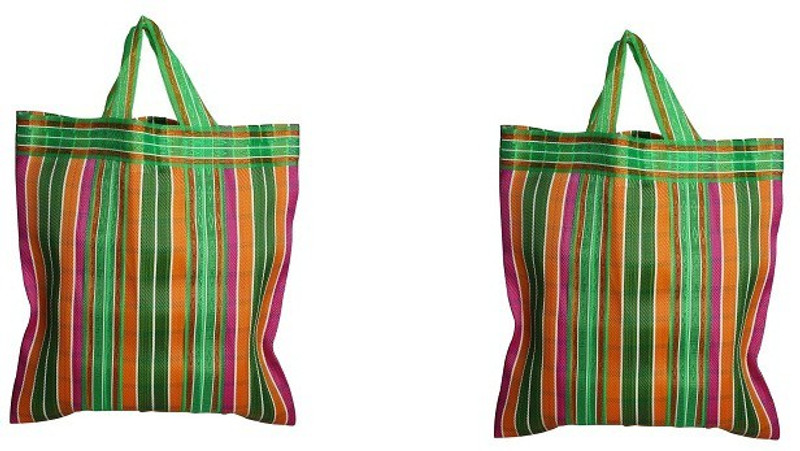 Bag2basic Reusable Nylon Handbag Jhola (multipurpose bag) Pack of 2 Grocery Bags(Multicolor)