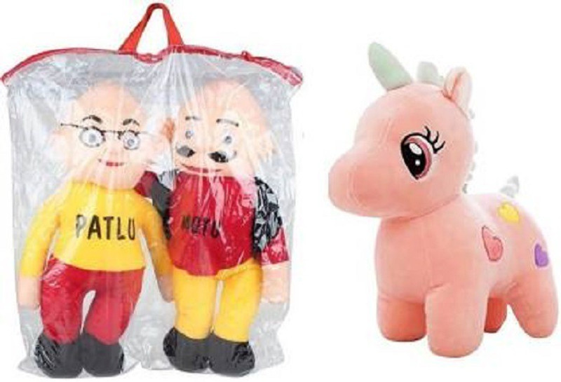 RBB HUB Teddy Bear Soft Stuffed Toys For Kids With Unicorn & Motu Patlu (Multicolor)  - 25 cm(Multicolor)